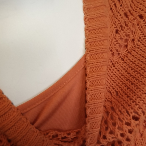 Anthropologie Mauve Sweater Dress Orange Floral - Picture 6 of 11